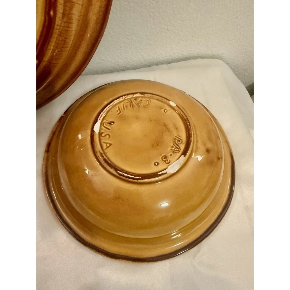 Vintage California Originals Pottery Calif‎ USA PA3 PA4 Divided Serving Dish MCM